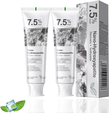 2 Pcs Hydroxyapatite Toothpaste, 7.5% Nano Hydroxyapatite Toothpastes