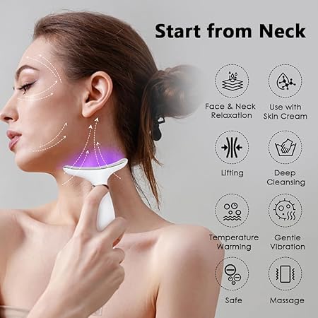 7-color LED Neck & Face Beauty Massager Device